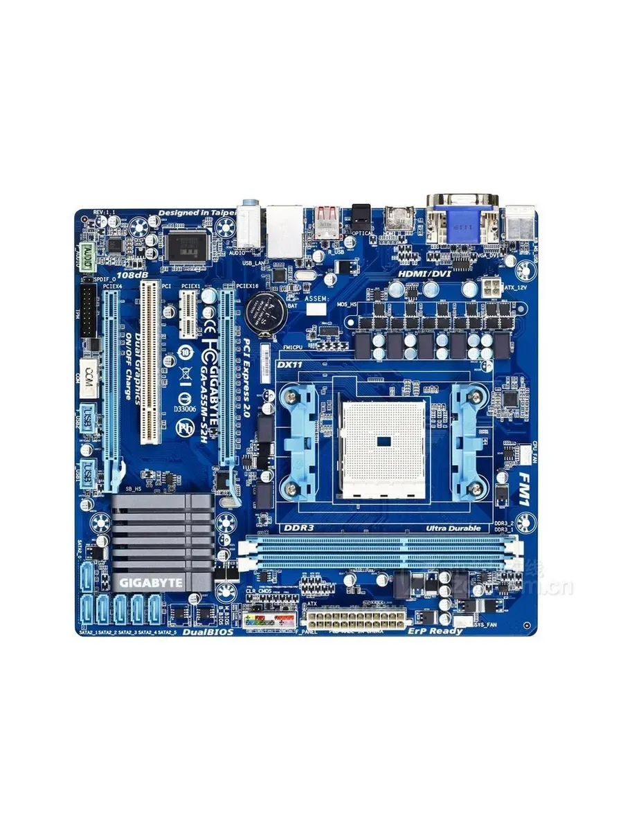 Gigabyte Материнская плата GA-A55M-S2H Socket FM1 DDR3 Micro ATX