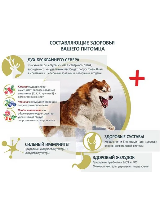 Сухой корм PORCELAN Estrudo Tundra для собак, мелкие, оленина, 1 кг, фото 7