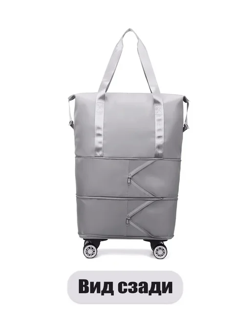 Сумка тележка складная на колесах дорожная, серый, фото 2