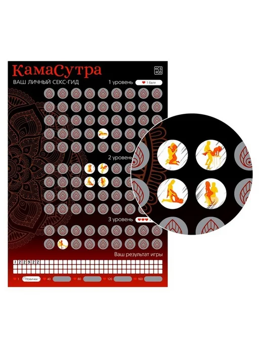 Плакат для пар со скретч-слоем «Секс-гид. Камасутра», А3, 18, вариант