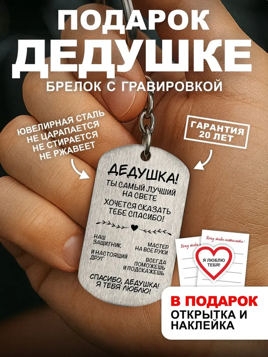 Подарок дедушке на день рождения юбилей брелок