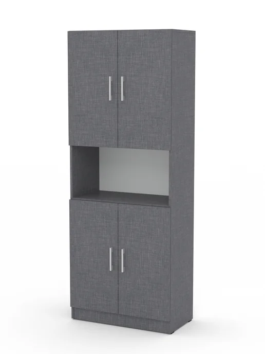 FRESTER Шкаф распашной для одежды с полками в спальню прихожую, серый, фото 3