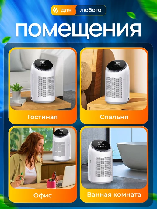 Осушитель воздуха для дома мощный очиститель ионизатор, белый, фото 5