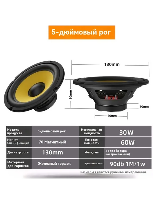 Рог 5 дюймов, вариант