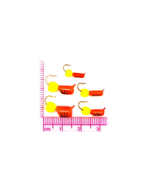 Wormix Набор мормышек для зимней и летней рыбалки Столбик, оранжевый, фото 5