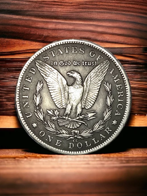 Монета США 1 доллар 1881 года Росомаха Серебрение, серебристый, фото 2