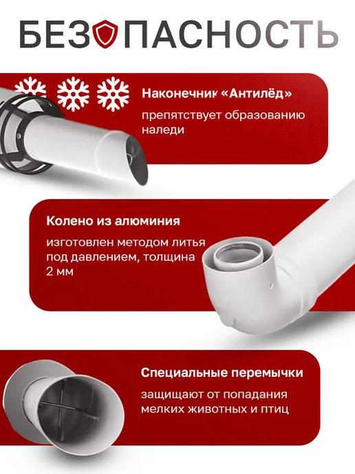 Camino Комплект коаксиального дымохода конденсационный 60 100, вариант, фото 2