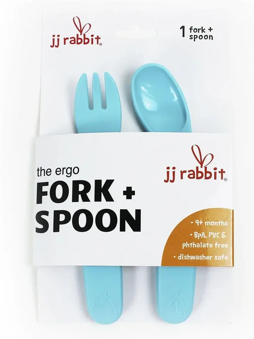 jjrabbit Набор для кормления ergoFORK, голубой, фото 2