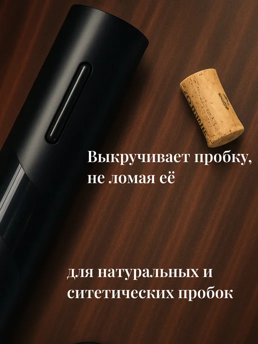 Штопор для вина электрический, черный, фото 4