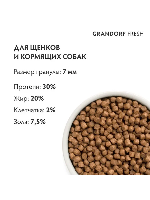 Сухой корм Grandorf fresh Батат для собак, щенки, ягненок, 10 кг, фото 2