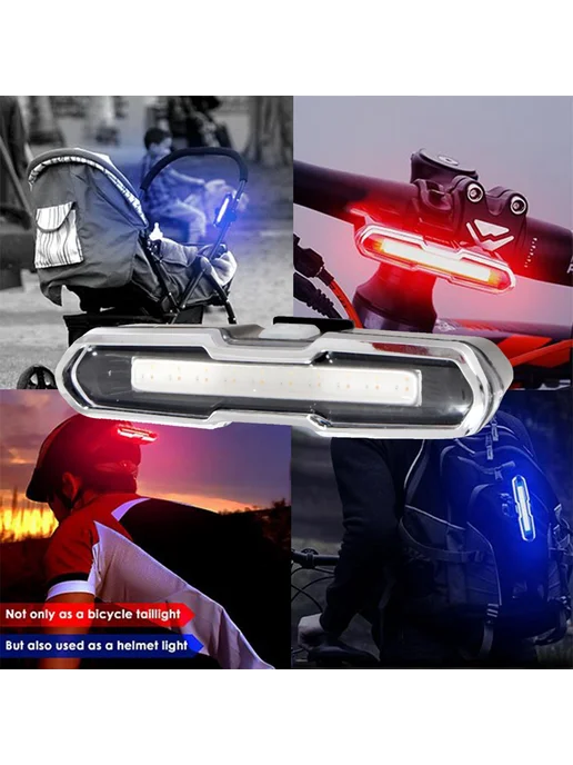 USB LED задний фонарь для велосипеда с 5 режимами освещения…, вариант, фото 2