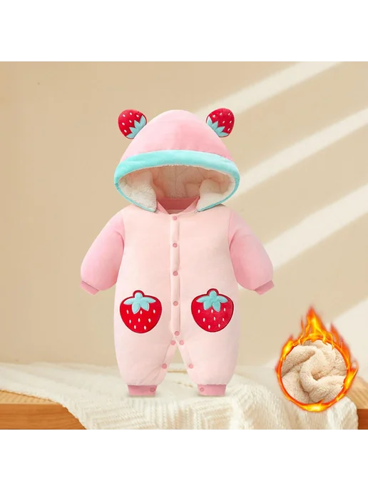 кигуруми клубника для детский, розовый, фото 2