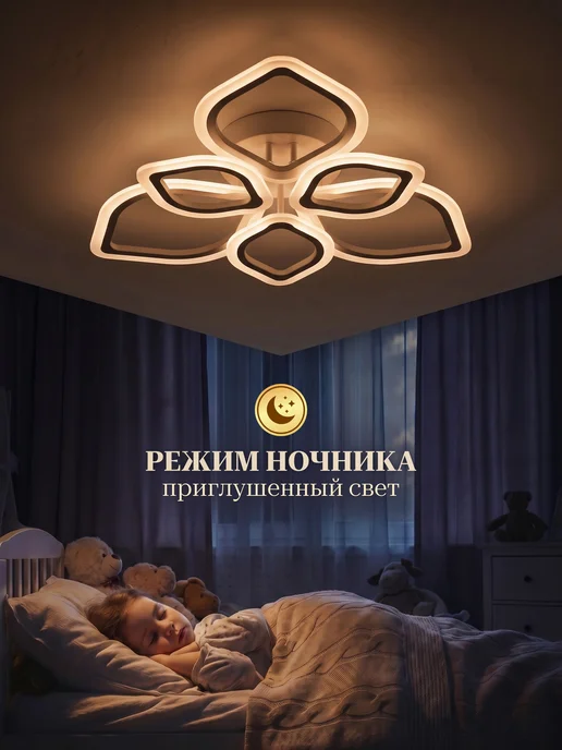 AINE Light Люстра светодиодная потолочная с пультом в зал, белый, фото 7