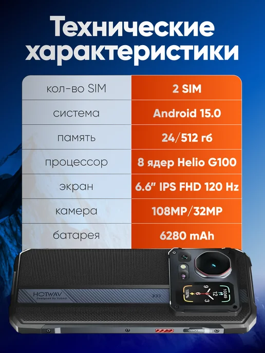 Смартфон HOTWAV Cyber 16 Pro 11/24 ГБ, синий, фото 3