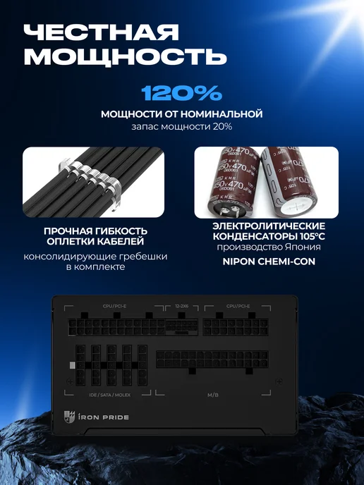 IRON PRIDE Модульный блок питания Creator 1000W Black, 1000 Вт, фото 8