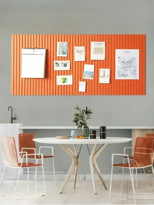 Мудборд доска для заметок записей и фотографий, из фетра, оранжевый, фото 2