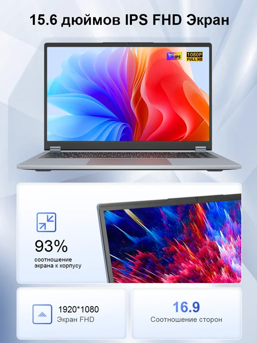 Ninkear Ноутбук YBOOK15 360˚ R3 3250U 16 ГБ ОЗУ и 512 ГБ SSD, 16 ГБ, 512 ГБ, фото 4