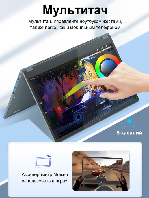Ninkear Ноутбук YBOOK15 360˚ R3 3250U 16 ГБ ОЗУ и 512 ГБ SSD, 16 ГБ, 512 ГБ, фото 5