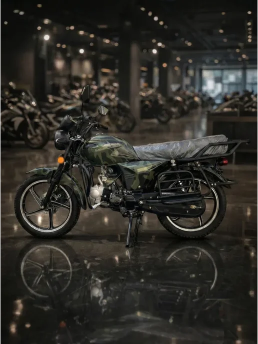 ТЕХНОМОТОРФ Мопед LARGO STREET CAMO 110 см3 (49,9 см3), зеленый, фото 3