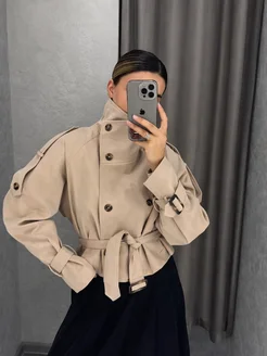 Easy Things Clothes Тренч укороченный плащ воротник стойка