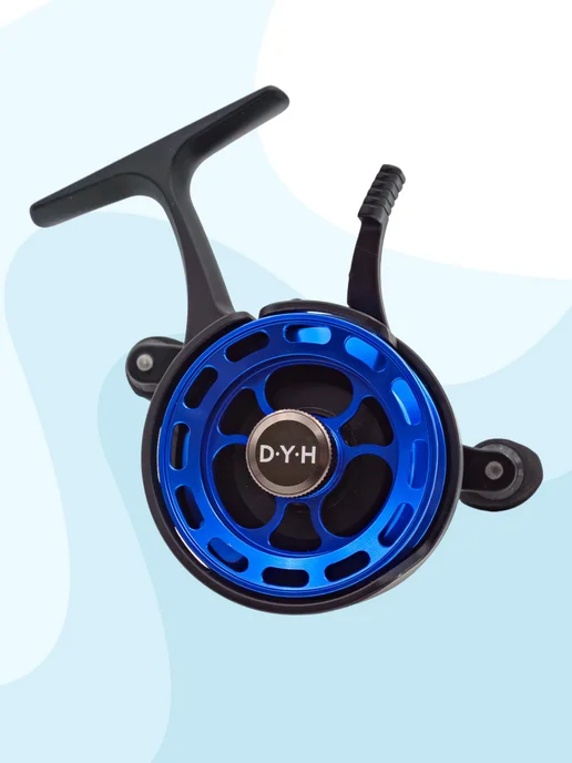 Columbia Fishing Мультипликаторная катушка зимняя под левую руку, голубой, фото 2