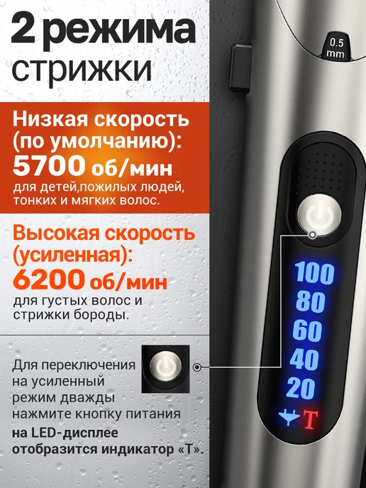 Riwa Машинка для стрижки волос профессиональная беспроводная, серый, фото 4