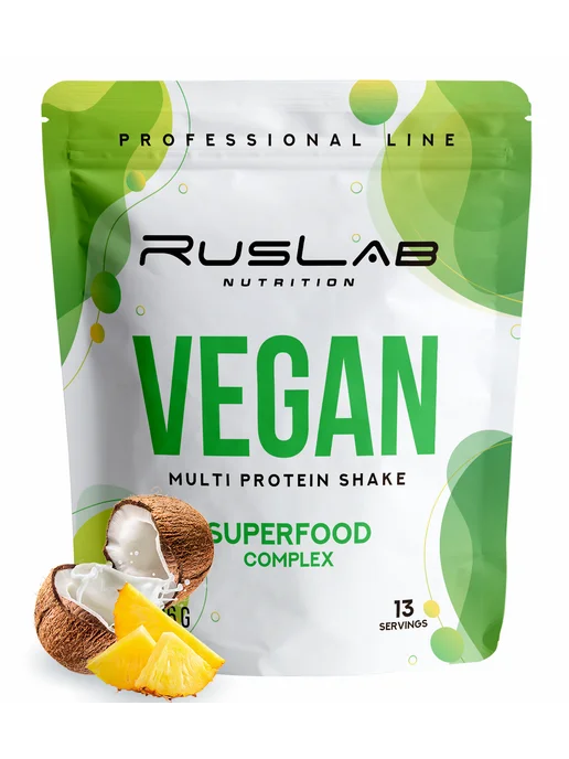 Ruslabnutrition Протеин веганский MULTI VEGAN коктейль 416г пина колада, 416 г, фото 2