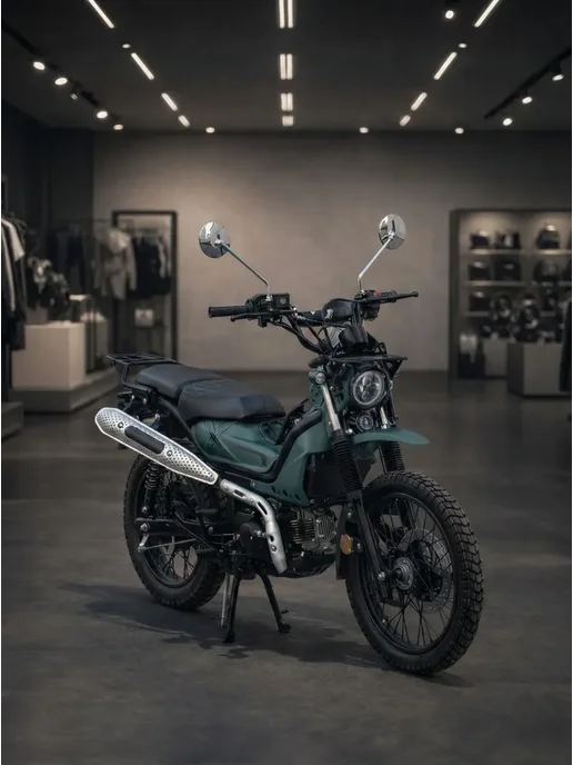 ТЕХНОМОТОРФ Мопед XTRAIL 110 см3 (49,9 см3) (оливковый темный), зеленый, фото 2
