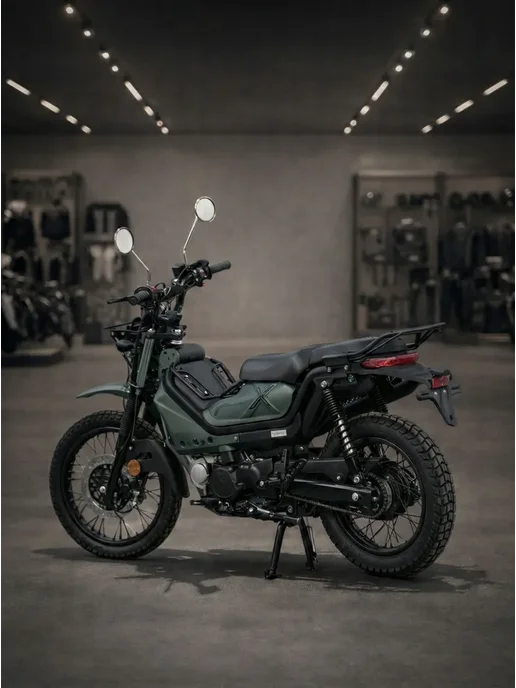 ТЕХНОМОТОРФ Мопед XTRAIL 110 см3 (49,9 см3) (оливковый темный), зеленый, фото 6