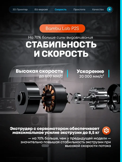 Bambu lab 3D Принтер P2S Combo ЕВРОПЕЙСКАЯ ВЕРСИЯ, черный, фото 3
