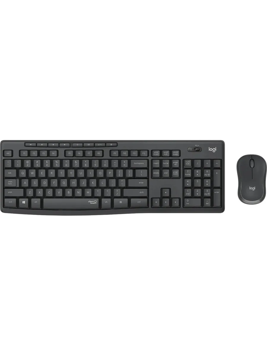 LOGITECH Клавиатура + мышь MK295 клав черный мышь черный USB
