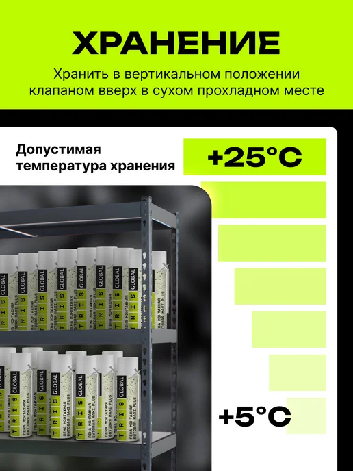 TRIS Пена монтажная бытовая MAXI PLUS с трубкой, 6 штук комплект, вариант, фото 7
