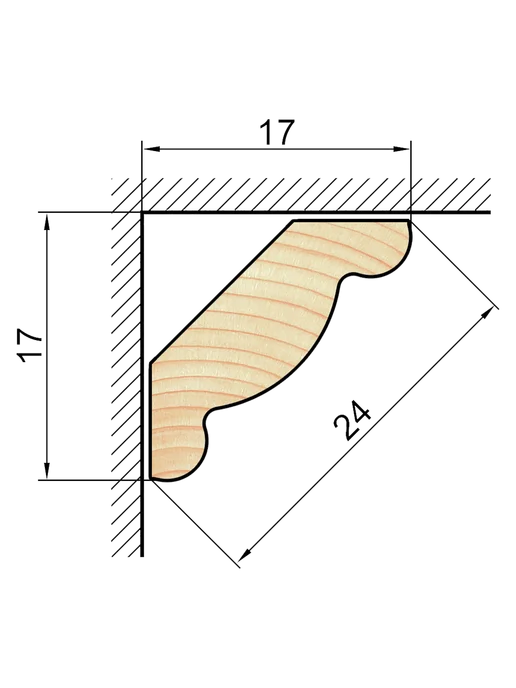 Галтель деревянная 24х8х2200мм сорт ЭКСТРА 10шт, 10 шт, фото 3