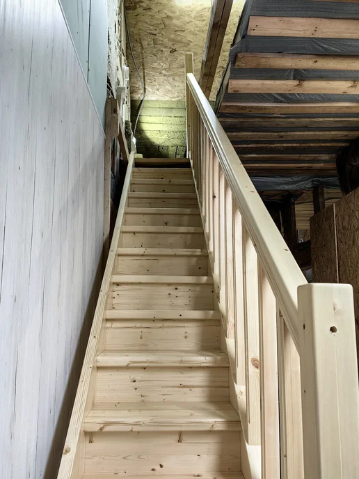 StairShop Лестница деревянная межэтажная проем 770х2270 мм (правая), 770x2270 мм, фото 6