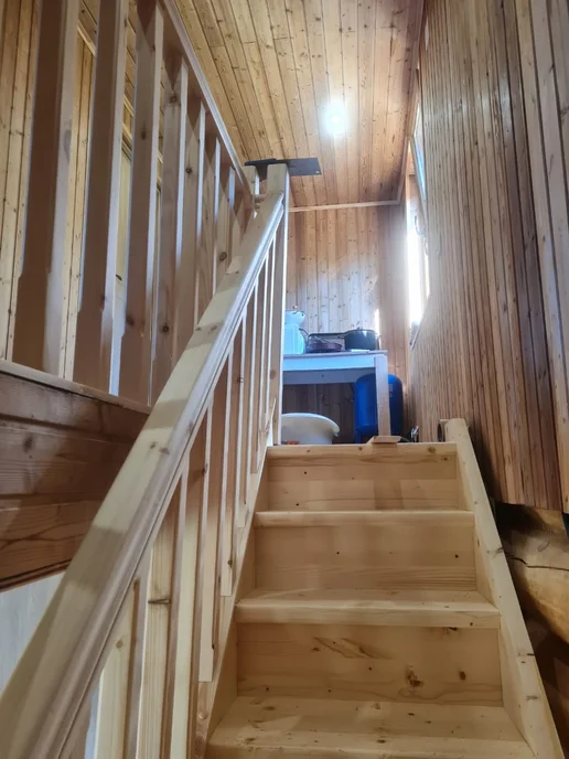 StairShop Лестница деревянная межэтажная проем 770х1910 мм (левая), 770x1910 мм, фото 6
