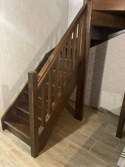 StairShop Лестница деревянная межэтажная проем 950х1710 мм (правая), 770x2270 мм, фото 7