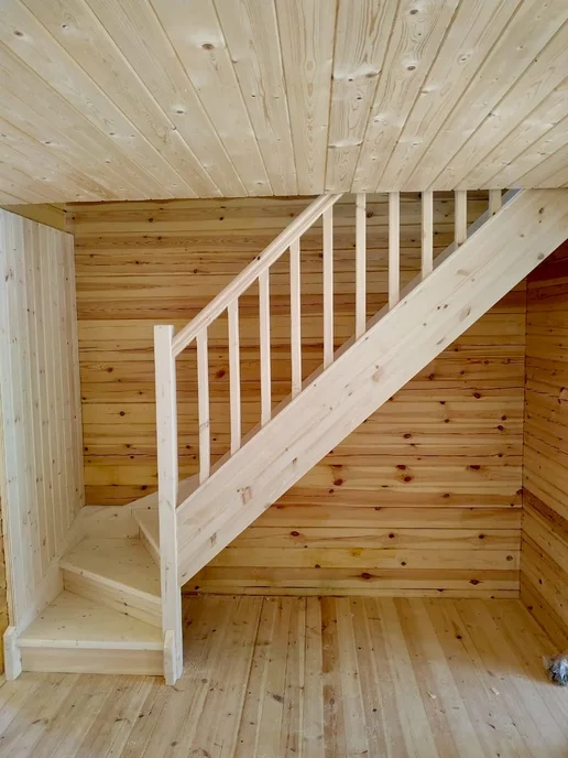StairShop Лестница деревянная межэтажная проем 950х1710 мм (правая), 770x2270 мм, фото 8