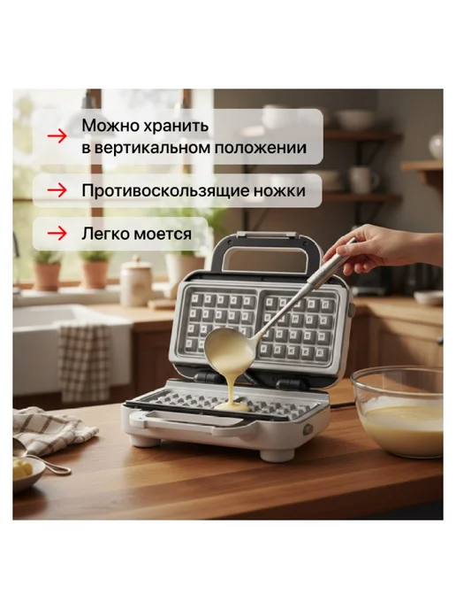 Breville Вафельница DuraCeramic VST072X, серый, фото 7