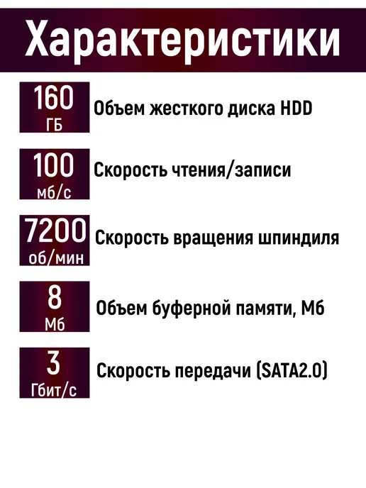 Чалый Внутренний жесткий диск WD Blue 160 Гб, 160 ГБ, фото 2
