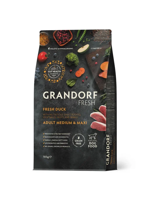 Сухой корм Grandorf' Бататом… для собак, крупные, средние, утка, 10 кг