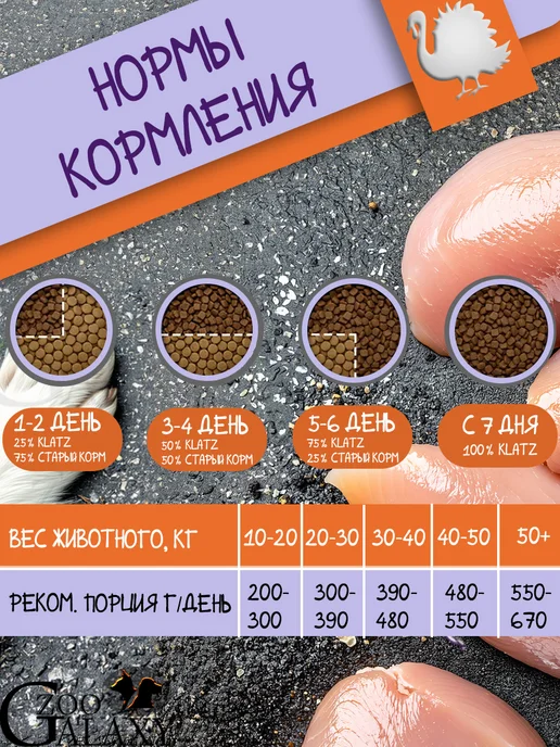 Сухой корм Klatz для собак, крупные, индейка, 10 кг, фото 2