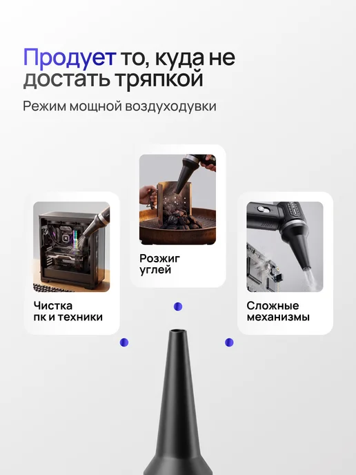 LIVORN Пылесос для автомобиля беспроводной мощный, черный, фото 3