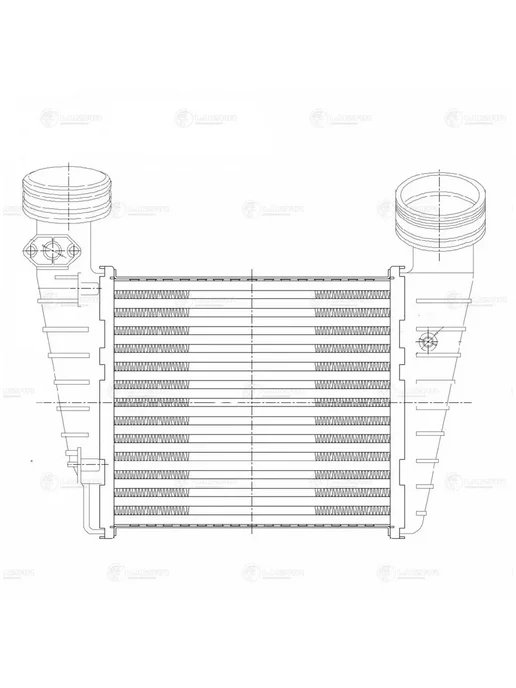 LUZAR Радиатор интеркулера 230x203x68 алюминий для VW Passat, 230x203x68, фото 7