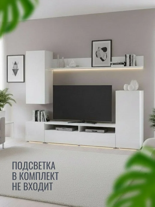 Мебель и Точка Стенка в гостиную под телевизор Лира 213х168х35 см, 168x35 см, фото 2