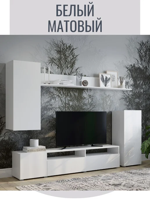 Мебель и Точка Стенка в гостиную под телевизор Лира 213х168х35 см, 168x35 см, фото 5