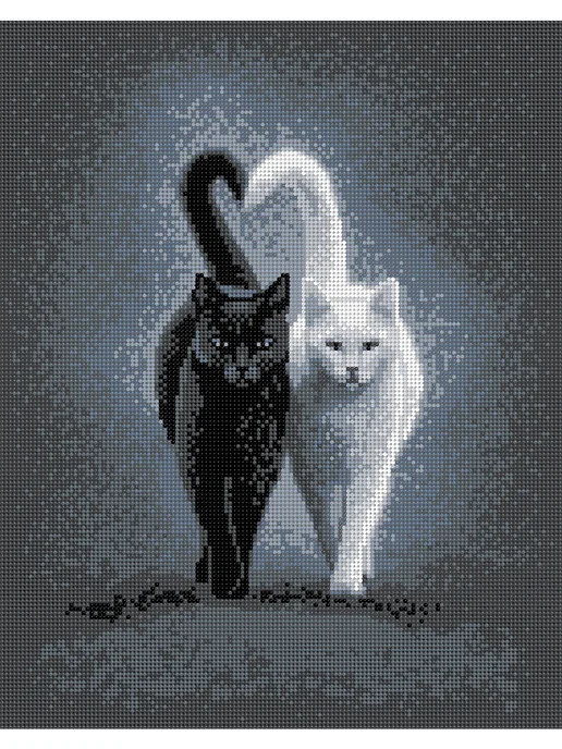 Art on Canvas Кошачий контраст Алмазная мозаика на подрамнике 40х50 см, 40x50 см, фото 2