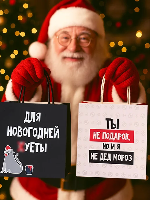 Сима-Ленд & Дарите Счастье Набор подарочных пакетов с приколом для упаковки подарка, вариант, фото 4