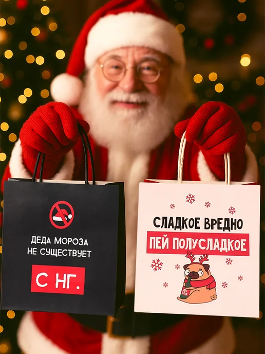 Сима-Ленд & Дарите Счастье Набор подарочных пакетов с приколом для упаковки подарка, вариант, фото 5