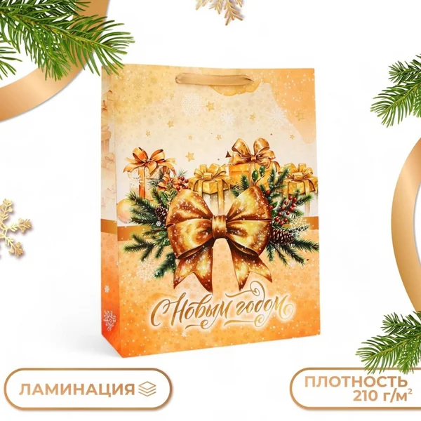 Пакет подарочный новогодний «с Новым годом»