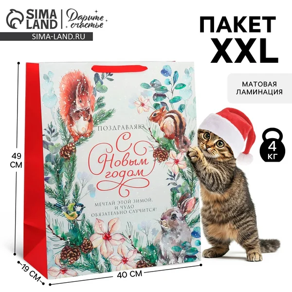 Подарочный пакет новогодний большой